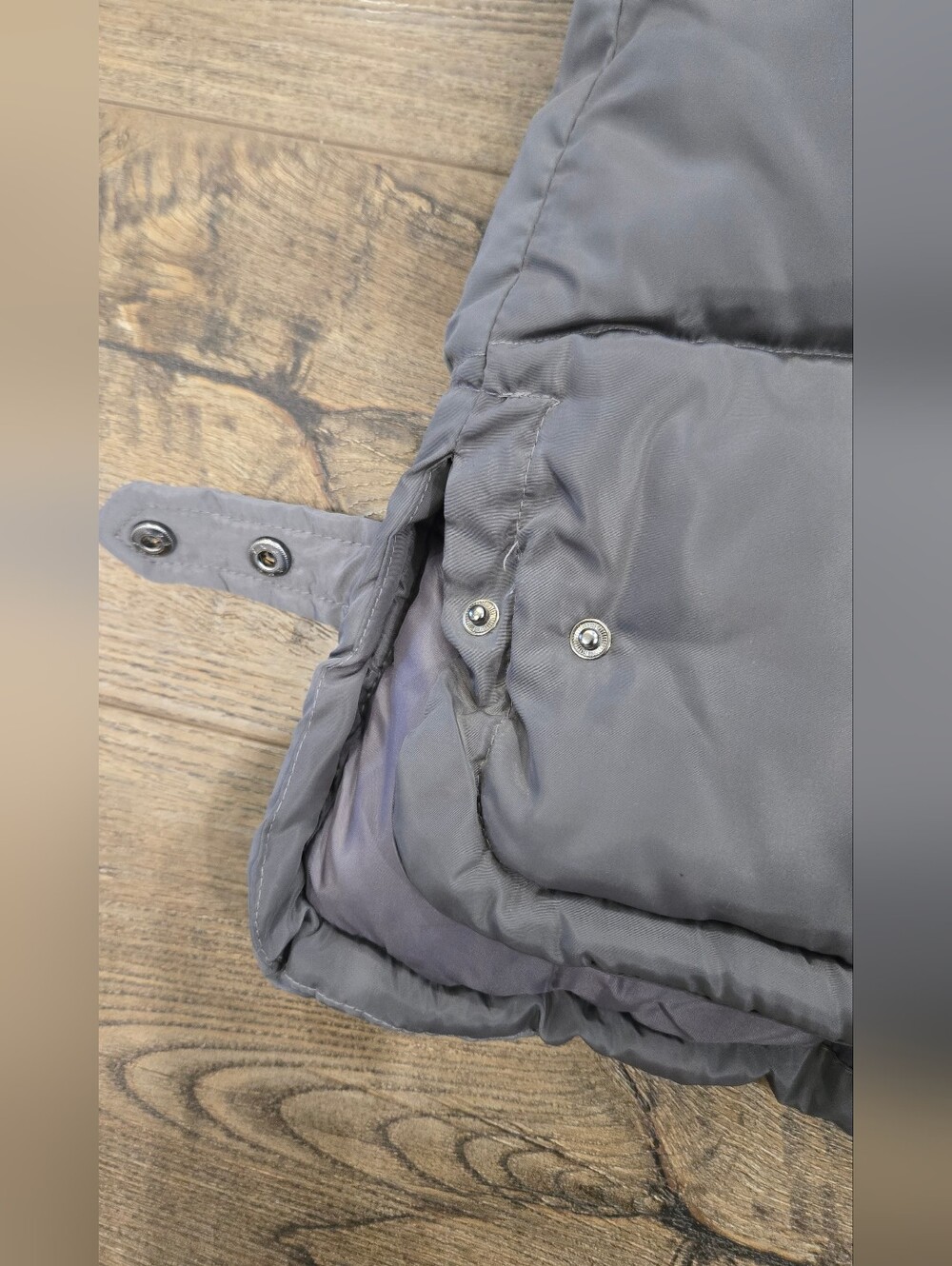 Big Chill | Gray Long Hooded Puffer Coat Size Large - Picture 6 of 13
